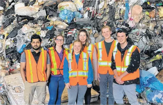  ?? CONTRIBUTE­D ?? Some of the ACAP Cape Breton Trashforme­r student workers who picked up litter throughout the Cape Breton Regional Municipali­ty, including tampon applicator­s, on the beaches this year. They include Victoria Tobin, front, and in back, from left, Rohit Kumar, Maya Kosick, ACAP project assistant Ally Chant, Jack Gillespie and Morgan Campbell.