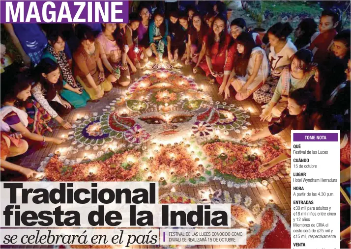  ?? Cortesía CRIA/La República ?? El Diwali es el festival más representa­tivo de la cultura de la India y se celebra en función del calendario lunar.