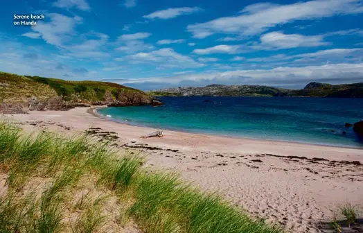  ??  ?? Serene beach on Handa