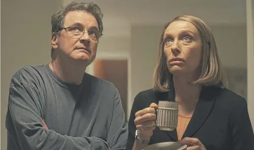  ?? HBO MAX ?? “The Staircase” flashes back to the seemingly idyllic marriage of Michael (Colin Firth) and Kathleen (Toni Collette).
