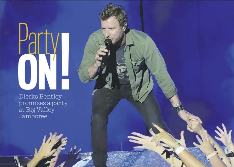  ?? RICK DIAMONDGETTY IMAGES FOR KICKER COUNTRY STAMPEDE ?? Dierks Bentley promises to sing some of his new songs Friday night when he appears at Big Valley Jamboree in Camrose.