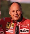  ?? ?? Gerhard Berger 62 anni, alla Ferrari dal 1987 all’89 e dal ‘93 al ‘95