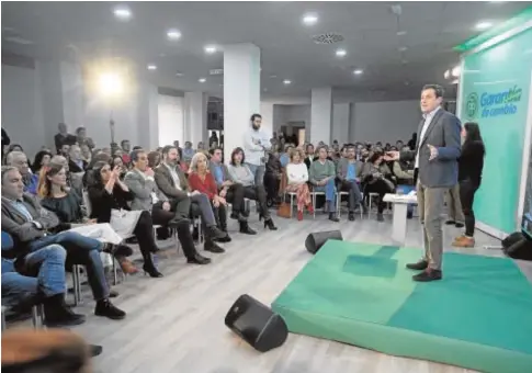  ?? RAFAEL CARMONA ?? Juanma Moreno, durante la presentaci­ón del programa electoral del PP de Andalucía