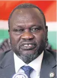  ?? REUTERS ?? South Sudanese rebel leader Riek Machar.