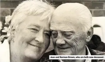  ??  ?? Jean and Norman Brown, who are both now deceased.