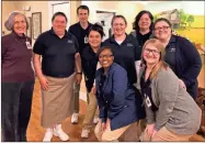  ?? / Morning Pointe of Calhoun ?? Dalton State nursing instructor Donna Bledsoe (far left) and her nursing students celebrate their first day at Morning Pointe of Calhoun.