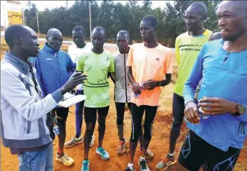  ?? PROVIDED TO CHINA DAILY ?? Athletes attend a training camp in Kenya. Marathon runners from the country hold 11 of the 12 fastest times set worldwide.