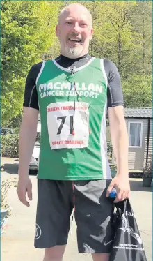  ??  ?? Ready to run Mark is on the move for Macmillan Cancer Support