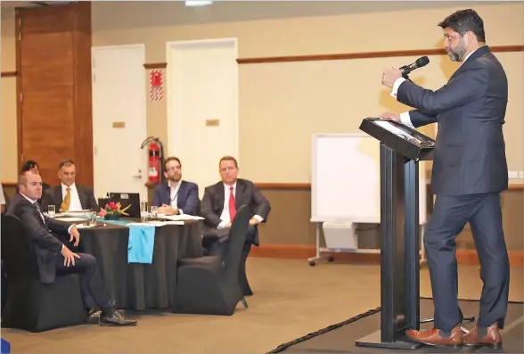  ?? Photo: DEPTFO News ?? Attorney-General and Minister for Economy, Aiyaz Sayed-Khaiyum delivers his keynote address at the World Bank regional workshop on use cases for digital ID in the Pacific at Suva’s Grand Pacific Hotel.