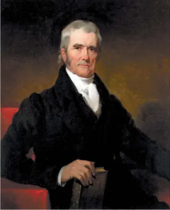  ??  ?? Supreme Court Chief Justice John Marshall; painting by Henry Inman, 1832