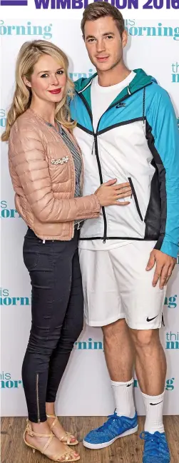  ??  ?? Fame: Marcus Willis and girlfriend Miss Bate yesterday