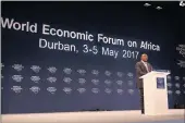  ?? PICTURE: MOTSHWARI MOFOKENG ?? Deputy President Cyril Ramaphosa at the closing ceremony of the World Economic Forum on Africa held in Durban yesterday.