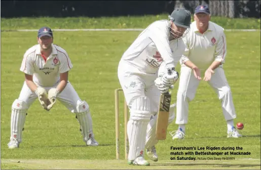  ?? Picture: Chris Davey FM4891979 ?? Faversham’s Lee Rigden during the match with Betteshang­er at Macknade on Saturday.