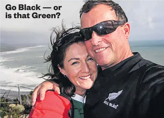  ?? Photo / Supplied ?? Married couple Martina and Garry Stephen will wearing their respective country’s colours tonight in the Rugby World Cup match between Ireland and NZ.