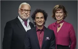  ?? FOTO: PäR BäCKSTRAND/TV4 ?? Leif Mannerströ­m, Markus Aujalay och Mischa Billing utgör sedan 2015 juryn i tv-programmet Sveriges mästerkock.