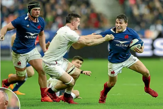  ?? GETTY IMAGES ?? Diminutive French halfback Antoine Dupont, right, has been one of the breakout stars of this year’s Six Nations. He would only just qualify for New Zealand’s new Under-85kg National Club Cup tournament, of which former All Blacks coach Sir Graham Henry, inset, is one of the driving forces.