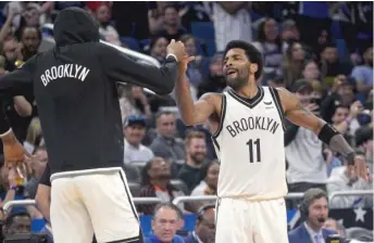  ?? AP ?? The Nets’ Kyrie Irving will make his home debut Sunday after an easing of New York’s COVID protocols.