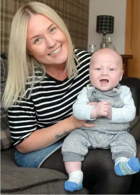  ?? ?? Harrowing ordeal: Natalie Whyte, 28, with her little boy Callan