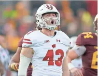  ?? MIKE DE SISTI / JOURNAL SENTINEL ?? Badgers linebacker Ryan Connelly leads UW in solo tackles (45) and total tackles (71) and is second on the team in tackles for loss (10).