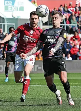  ?? ?? City’s Joe Williams chases down Peterborou­gh’s Sammie Szmodics