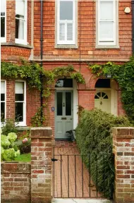  ??  ?? Above right: In the late Victorian era, many terraces were built with front doors paired together in deep recesses. This added a sense of community and grandeur
Below right: Decorative porch to a Victorian home in East Sussex, featuring Arts and Crafts-inspired details Below left: Verandasty­le porch to an Edwardian villa with a vertical panelled front door, which became a popular style during the Interwar years