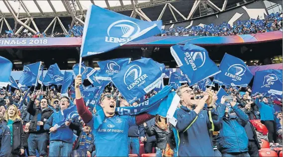  ?? FOTO: MIREYA LÓPEZ ?? El azul oscuro del Leinster triunfó en la final como colofón a una gran jornada de rugby, que hizo vivir a San Mamés un magnífica jornada