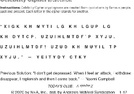 Celebrity Cipher - PressReader
