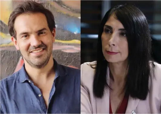  ?? ?? ►
La exministra de Desarrollo Social, Karla Rubilar, confirmó su candidatur­a en Puente Alto; a la izquierda, el concejal Felipe Ossandón.