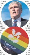  ??  ?? DUP MLA Jim Wells (top) and the gay pride badge