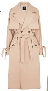  ??  ?? Trench, £100, River Island.