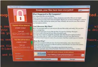  ?? @FENDIFILLE VIA ASSOCIATED PRESS ?? Les «rançongici­els» (« ransomware­s », qui par exemple verrouille­nt les ordinateur­s et demandent de l’argent pour les déverrouil­ler) sont le mode d’attaque qui croît le plus rapidement.