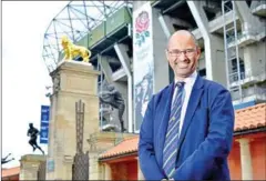  ?? RFU/AFP ?? An undated handout picture released by the Rugby Football Union (RFU) on Tuesday shows newly appointed chair Tom Ilube posing outside Twickenham stadium in southwest London.