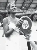  ?? TOMMY HINDLEY/GETTY IMAGES FILE PHOTO ?? Tennis star Renée Richards at the U.S. Open in New York, 1979.