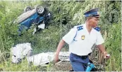  ??  ?? The bodies of pupils hit by Molemo‘Jub Jub’ Maarohanye’s car lie on the ground in Protea North, Soweto, after the crash in 2010. Maarohanye and Themba Tshabalala were jailed for culpable homicide. Picture: Bafana Mahlangu