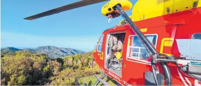  ?? Photo / Supplied ?? Westpac Rescue Helicopter on top of Mount Pirongia on Saturday morning.