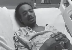  ??  ?? Jacob Blake speaks from his hospital bed in a video posted to Twitter last summer.