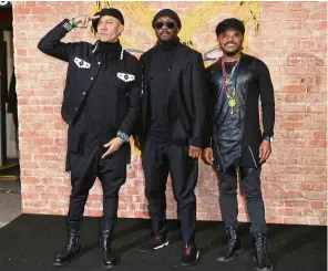  ?? — AP ?? Black Eyed Peas (from left) Taboo, will.i.am and apl. de.ap.