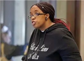  ?? STUART CAHILL / HERALD STAFF FILE ?? NO FAN: Monica Cannon-Grant, a Roxbury organizer who supports U.S. Rep. Joseph P. Kennedy III, is calling out U.S. Rep. Ed Markey for not supporting communitie­s of color.