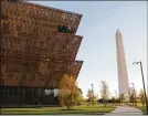  ?? LEXEY SWALL / NYT ?? The National Museum of African American History & Culture follows classical GrecoRoman form in its use of a base and shaft, topped by a corona, inspired by Yoruban art from West Africa.