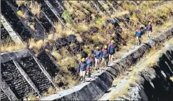  ?? ANI ?? ITBP teams carrying out a search operation near Tapovan in Chamoli, Uttarakhan­d.