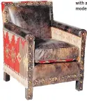  ?? ANDREW MARTIN/HOUSEOLOGY/THE ASSOCIATED PRESS ?? Left: This Marlboroug­h chair from Andrew Martin combines distressed leather and kilim upholstery — two up-to-the-minute material trends — with a traditiona­l chair style to create something thoroughly modern.