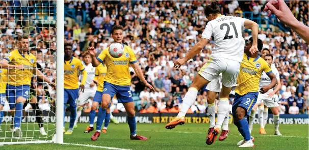  ?? REX ?? Struijk of genius: the Leeds substitute rises at the back post to nod home Gelhardt’s dinked cross for a crucial equaliser in stoppage time