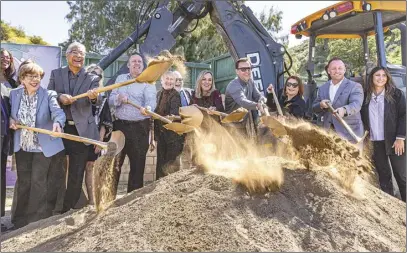  ?? Signal file photo ?? Santa Clarita City Council members and L.A. County officials celebrate breaking ground on the new Bridge to Home shelter in this March 14, 2022, Signal file photo. Despite grant funding for the new shelter being denied by the federal government, Bridge to Home officials said that there was no concern for funding.