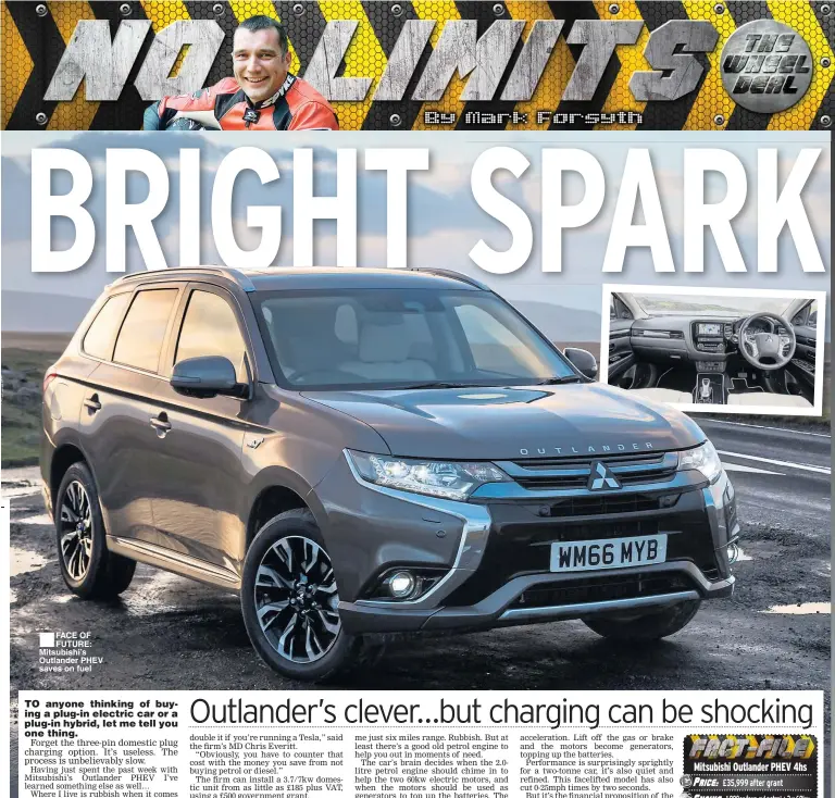  ??  ?? ■
FACE OF FUTURE: Mitsubishi’s Outlander PHEV saves on fuel