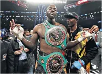  ??  ?? Winning pose: Deontay Wilder after knocking out Luis Ortiz in the 10th round