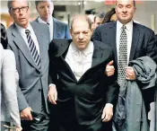  ?? ?? Harvey Weinstein arrives with members of his defence team for his sexual assault trial in January 2020; Judge James Burke, above, was said to have made ‘egregious errors’ in that case