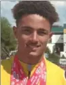  ?? SUBMITTED PHOTO ?? Hamilton’s Myles Misener-Daley swept the sprints at the Legion National Youth (U-18) championsh­ips in Brandon, Man.
