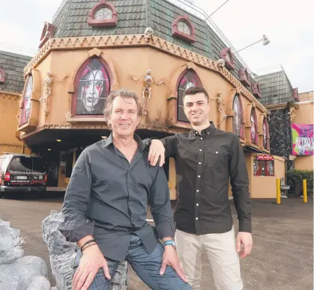  ?? Picture: MIKE BATTERHAM ?? Dracula’s creative director Marc Newman and his nephew Luke Newman at the Broadbeach theatre.