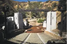  ?? Jenna Schoenefel­d / New York Times ?? Left: The lesser-known neighbor of the Hollywood Bowl, the renovated John Anson Ford Amphitheat­er is ready for its close-up. Right: Opened in 1931 as the Pilgrimage Theater, the Ford Amphitheat­er has endured mudslides and the elements.