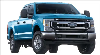  ??  ?? 2020 Ford F250 Super Duty Platinum Edition 4x4 Crew Cab truck. Photo courtesy of Ford Internet Media.